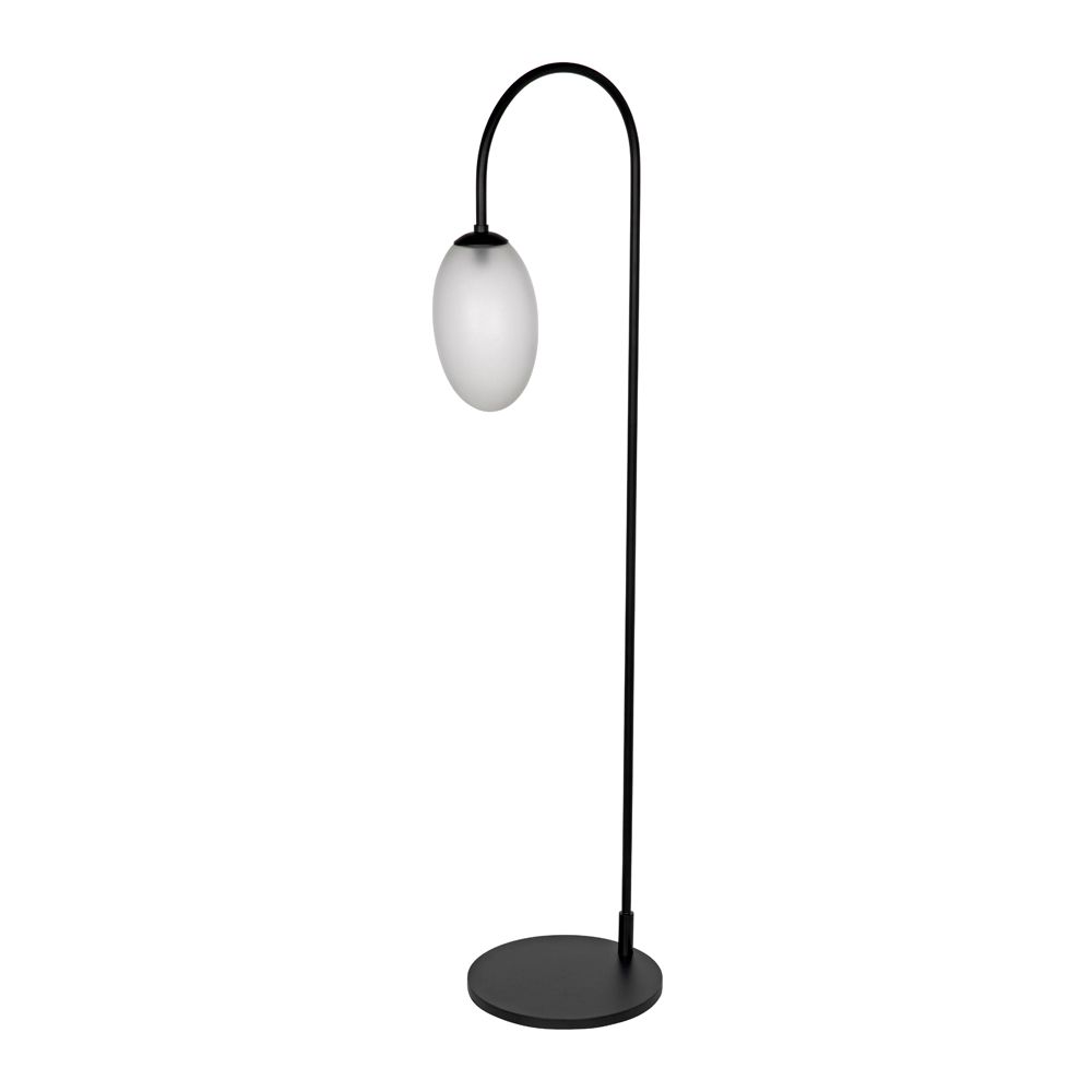 Swan Floor Lamp, Black Iron by NOIR