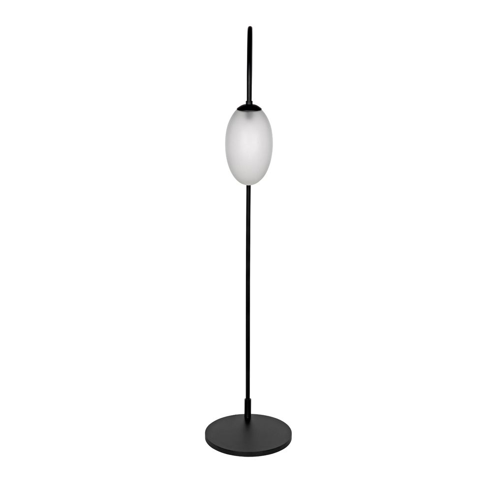 Swan Floor Lamp, Black Iron by NOIR