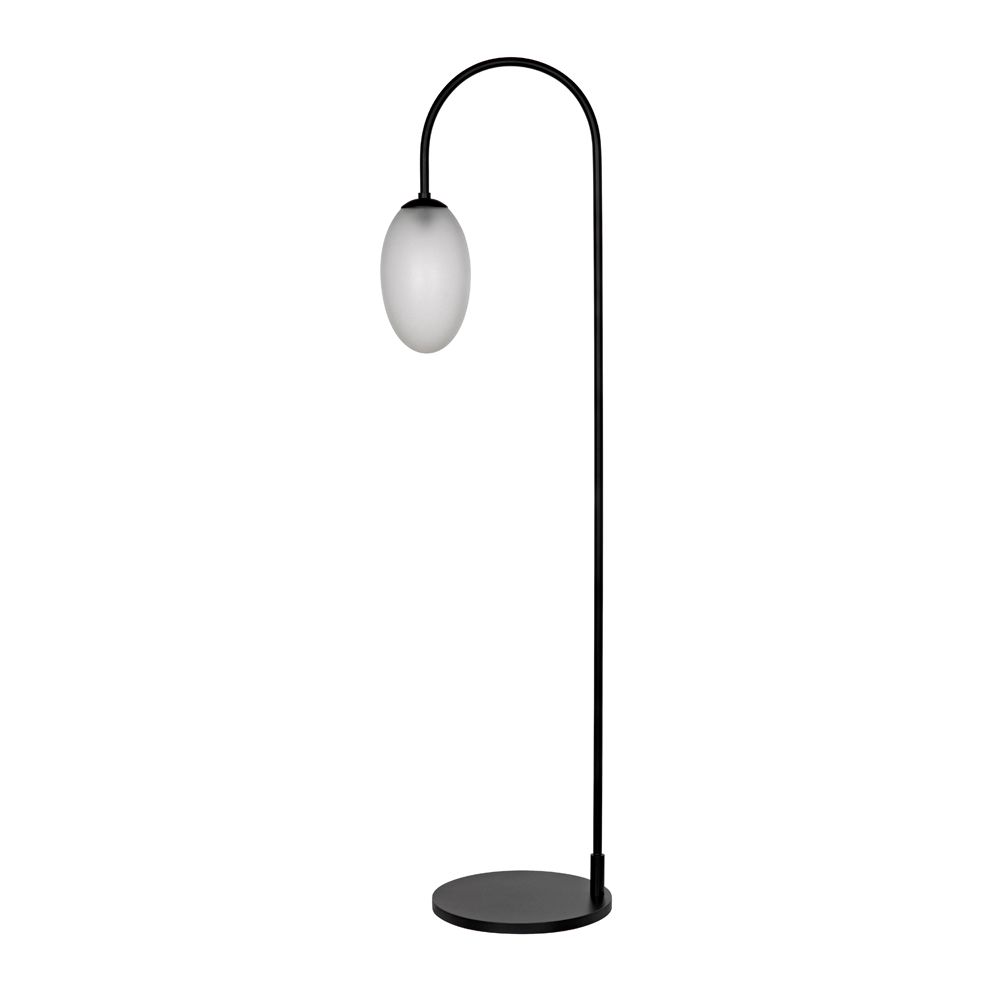 Swan Floor Lamp, Black Iron by NOIR