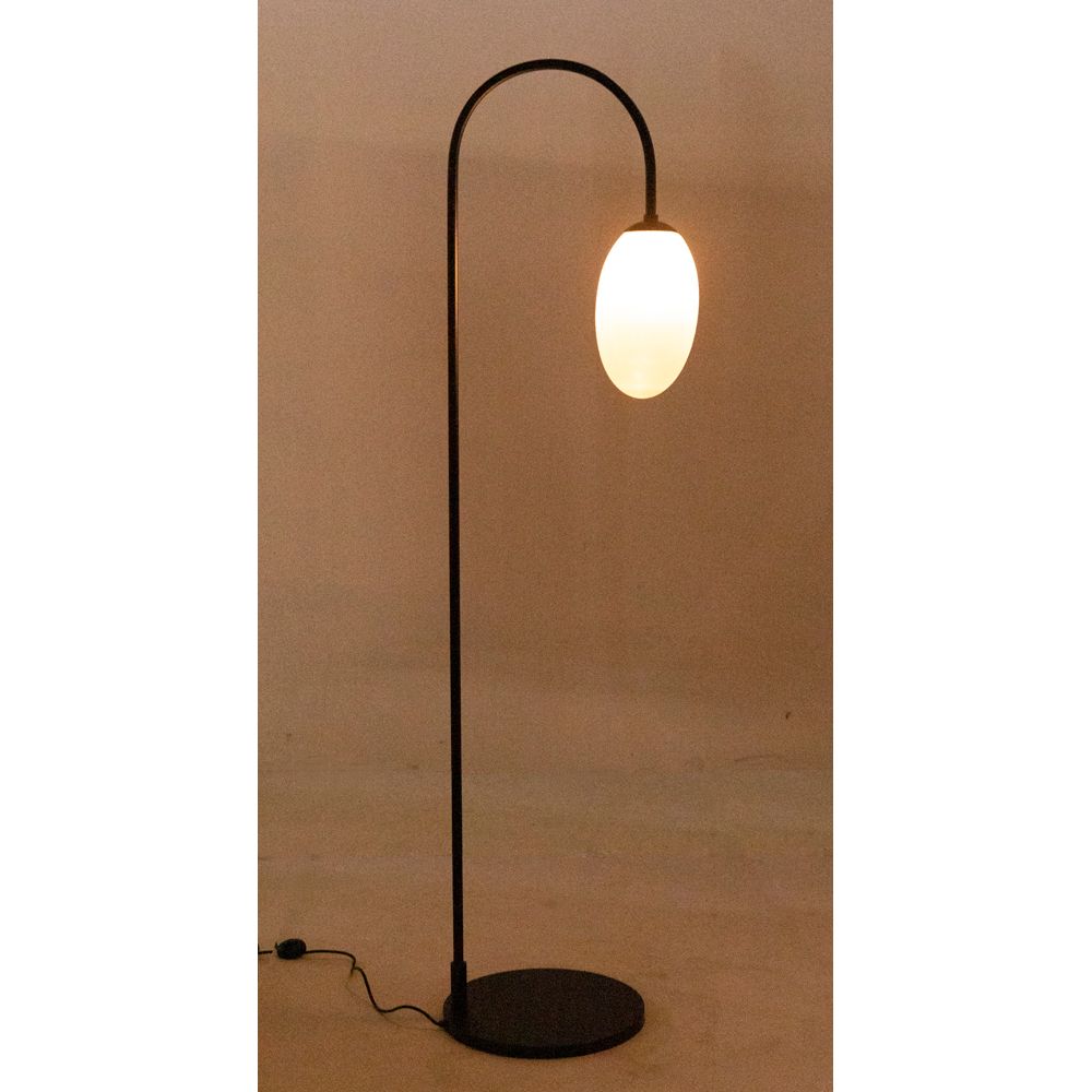 Swan Floor Lamp, Black Iron by NOIR