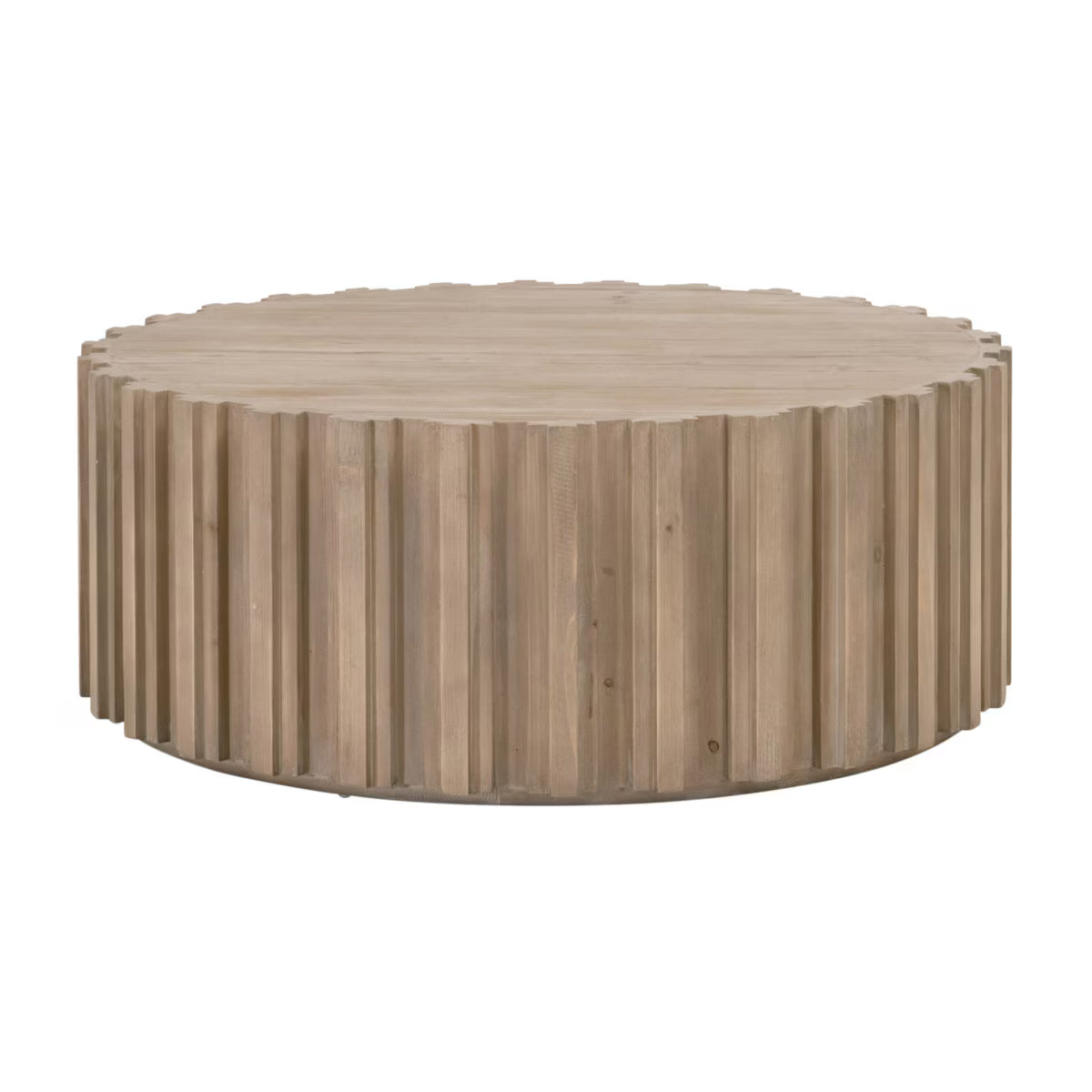 Roma Round Coffee Table Smoke Gray Pine by Essentials For Living