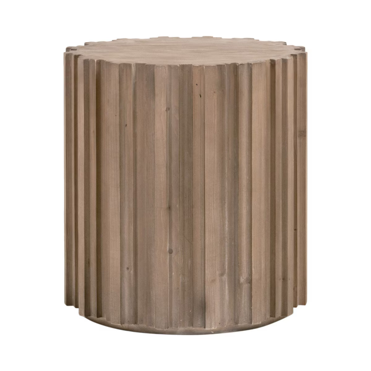 Roma Round End Table Smoke Gray Pine by Essentials For Living