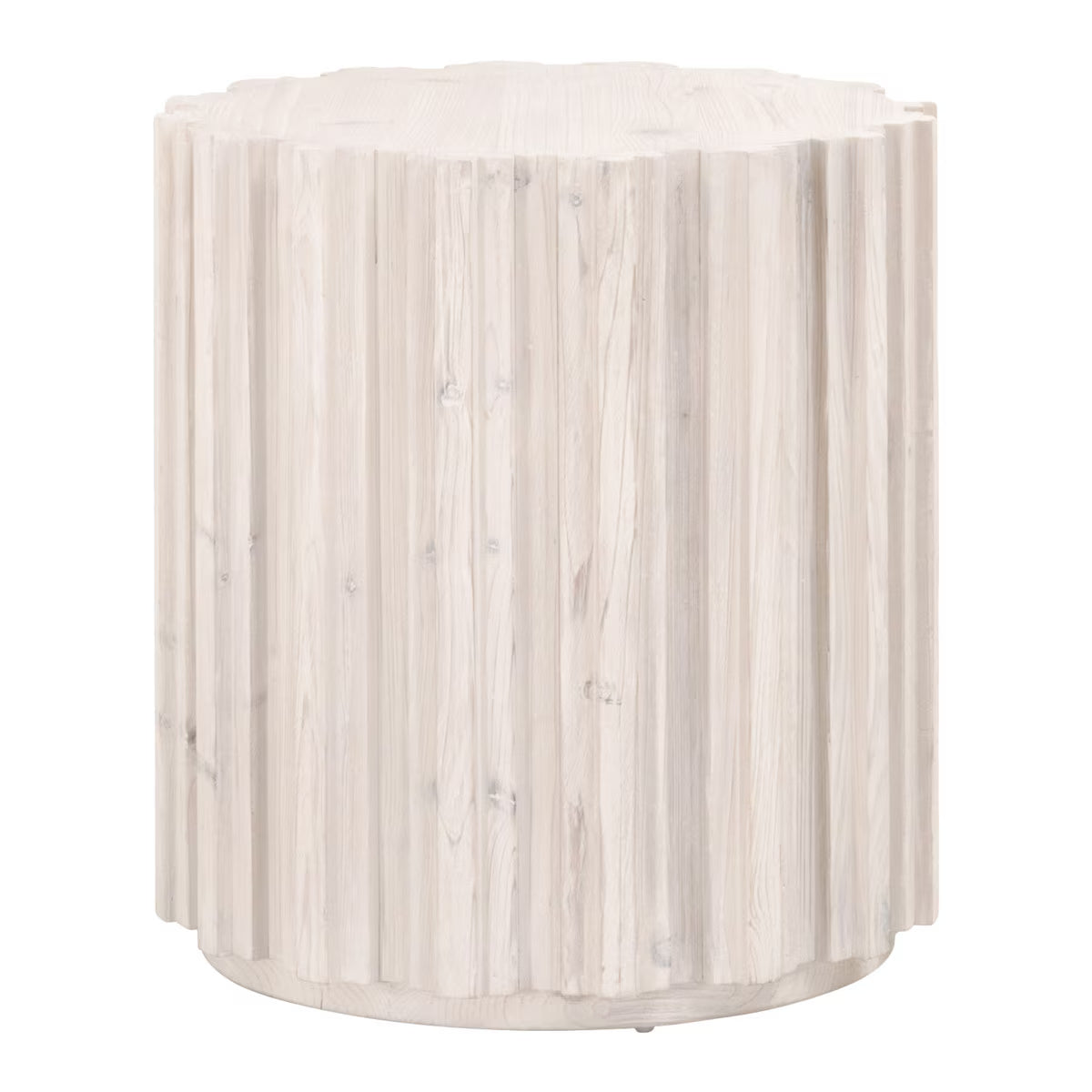 Roma Round End Table White Wash Pine by Essentials For Living