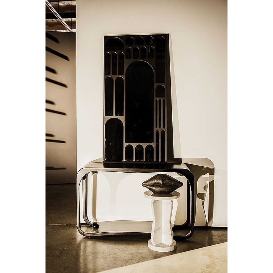 Doorway Mirror, Black Steel by NOIR