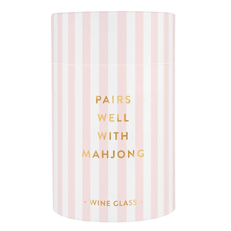 Pairs Well with Mahjong Stemless Wine Glass