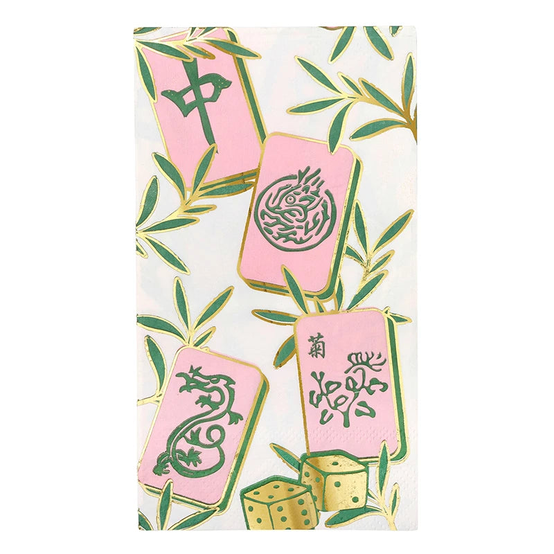 Mahjong Ceramic Guest Napkin Tray + Napkins