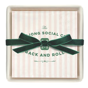 Mahjong Social Club Ceramic Cocktail Napkin Tray + Napkins