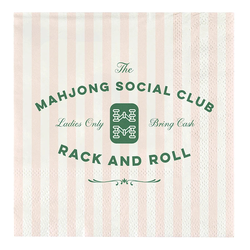 Mahjong Social Club Ceramic Cocktail Napkin Tray + Napkins