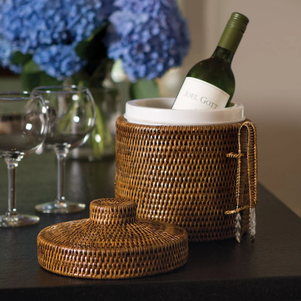 Burma Rattan Ice Box & Tongs – Warm Brown | Napa Home & Garden