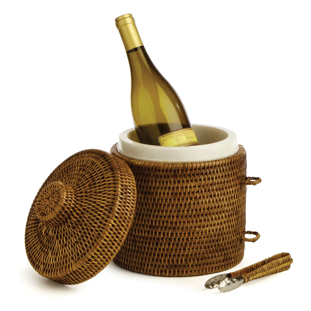 Burma Rattan Ice Box & Tongs – Warm Brown | Napa Home & Garden