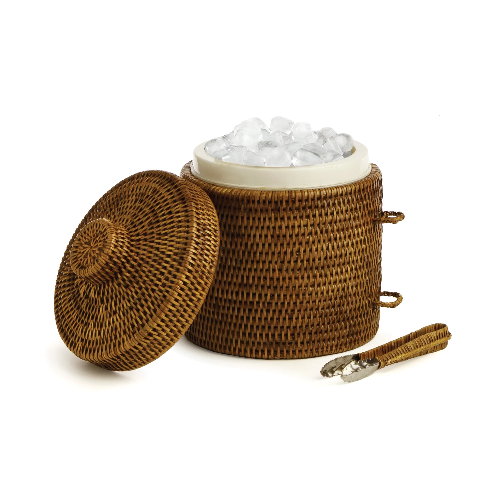 Burma Rattan Ice Box & Tongs – Warm Brown | Napa Home & Garden