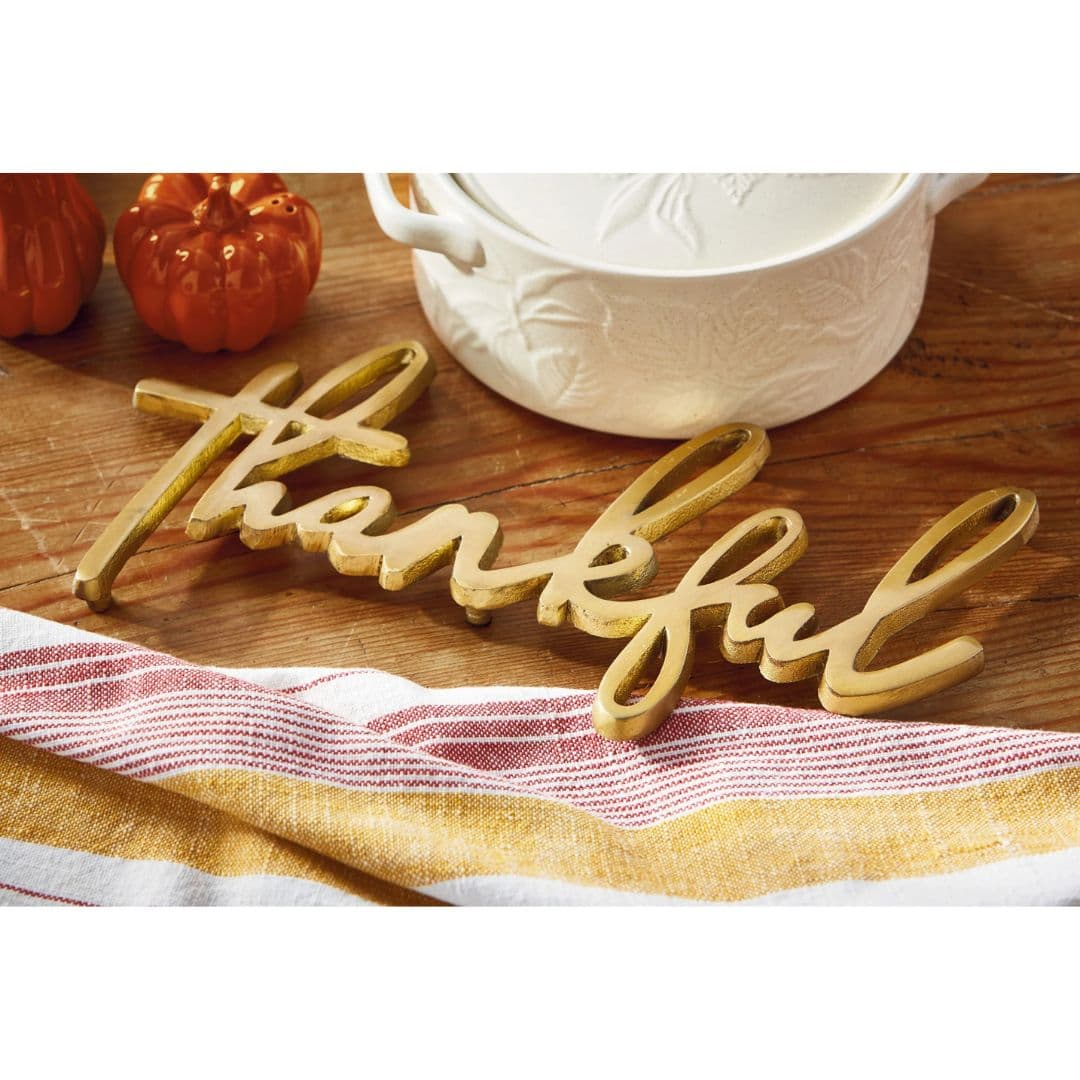 Thankful Trivet – Gold | tag