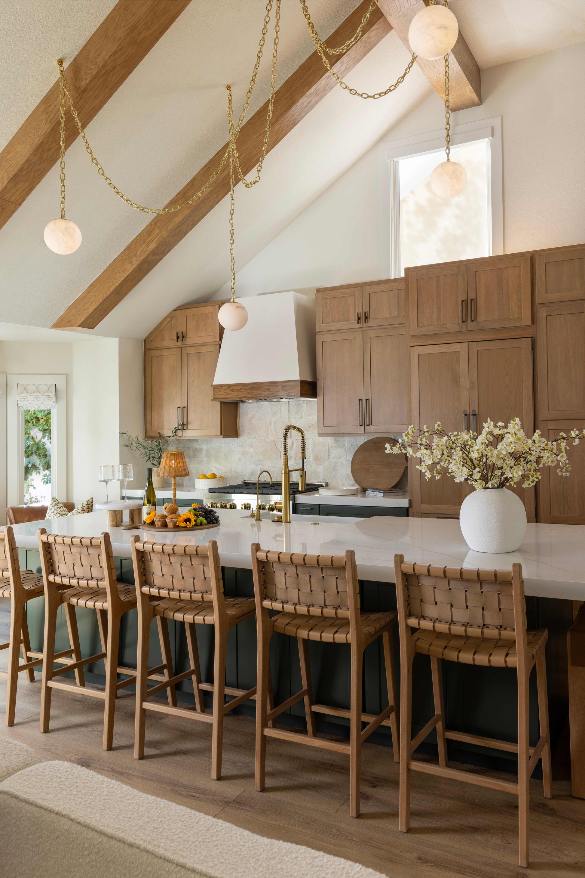 Stool #2 Counter Stool – Natural Oak with Woven Leather by Hati Home