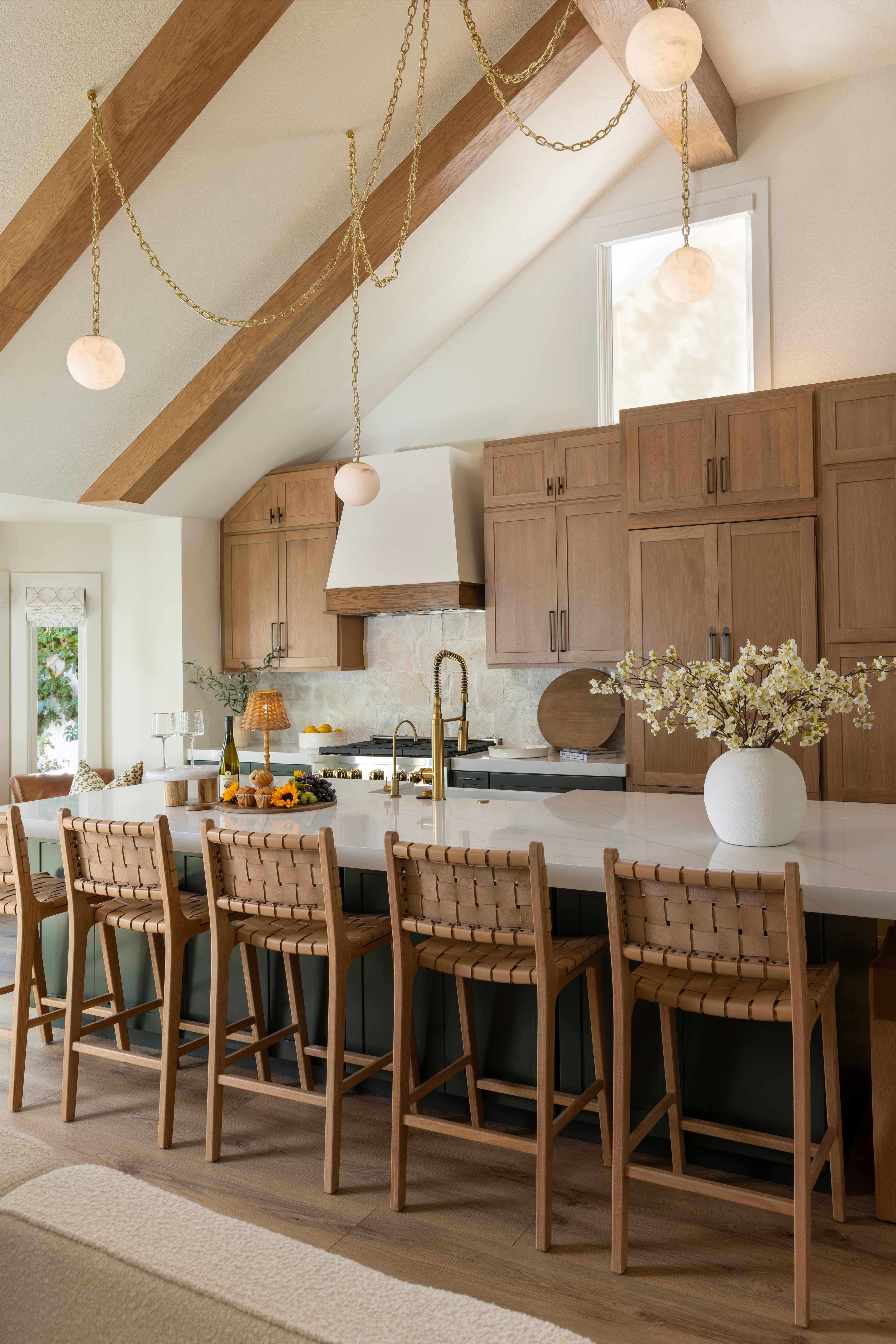 Stool #2 Counter Stool – Natural Oak with Woven Leather by Hati Home