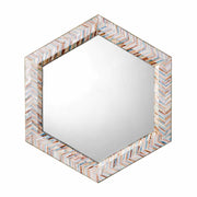 Academy Mother of Pearl Hexagon Wall Mirror by Jamie Young