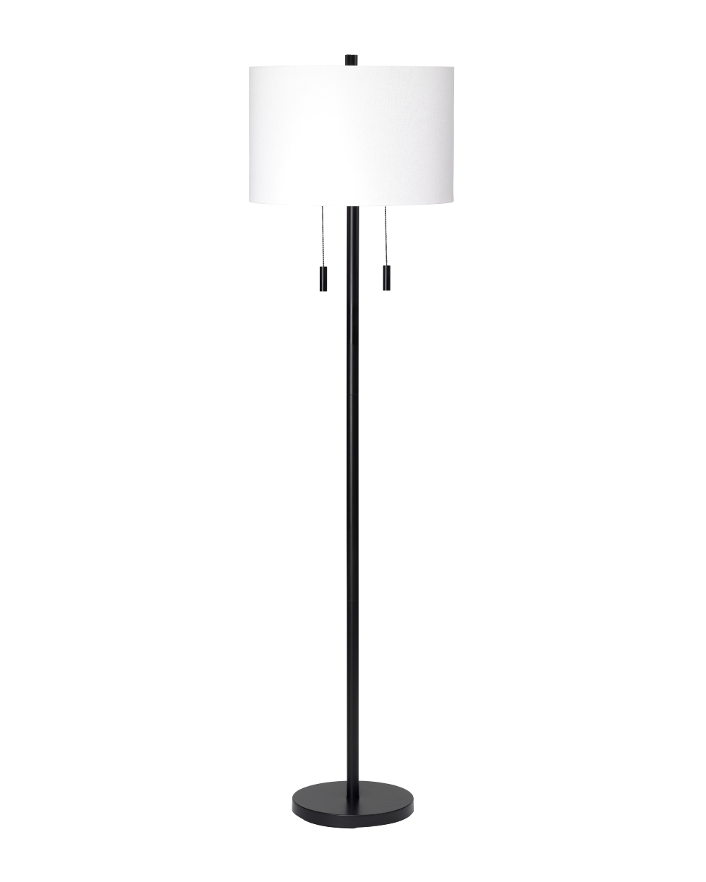 Lincoln 2-Light Metal Floor Lamp, Black