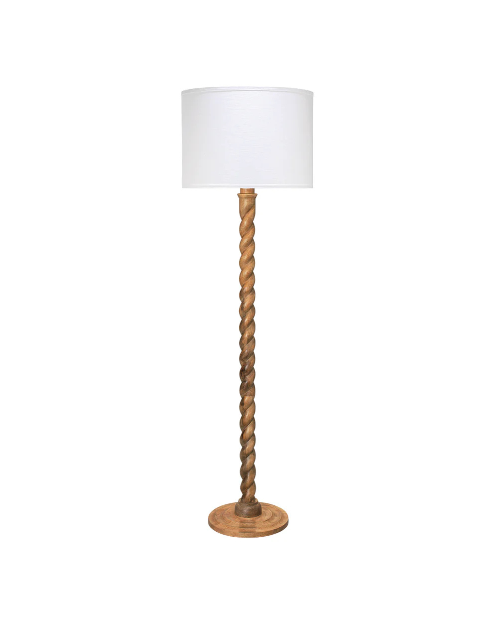 Barley Twist Floor Lamp, Natural Mango Wood