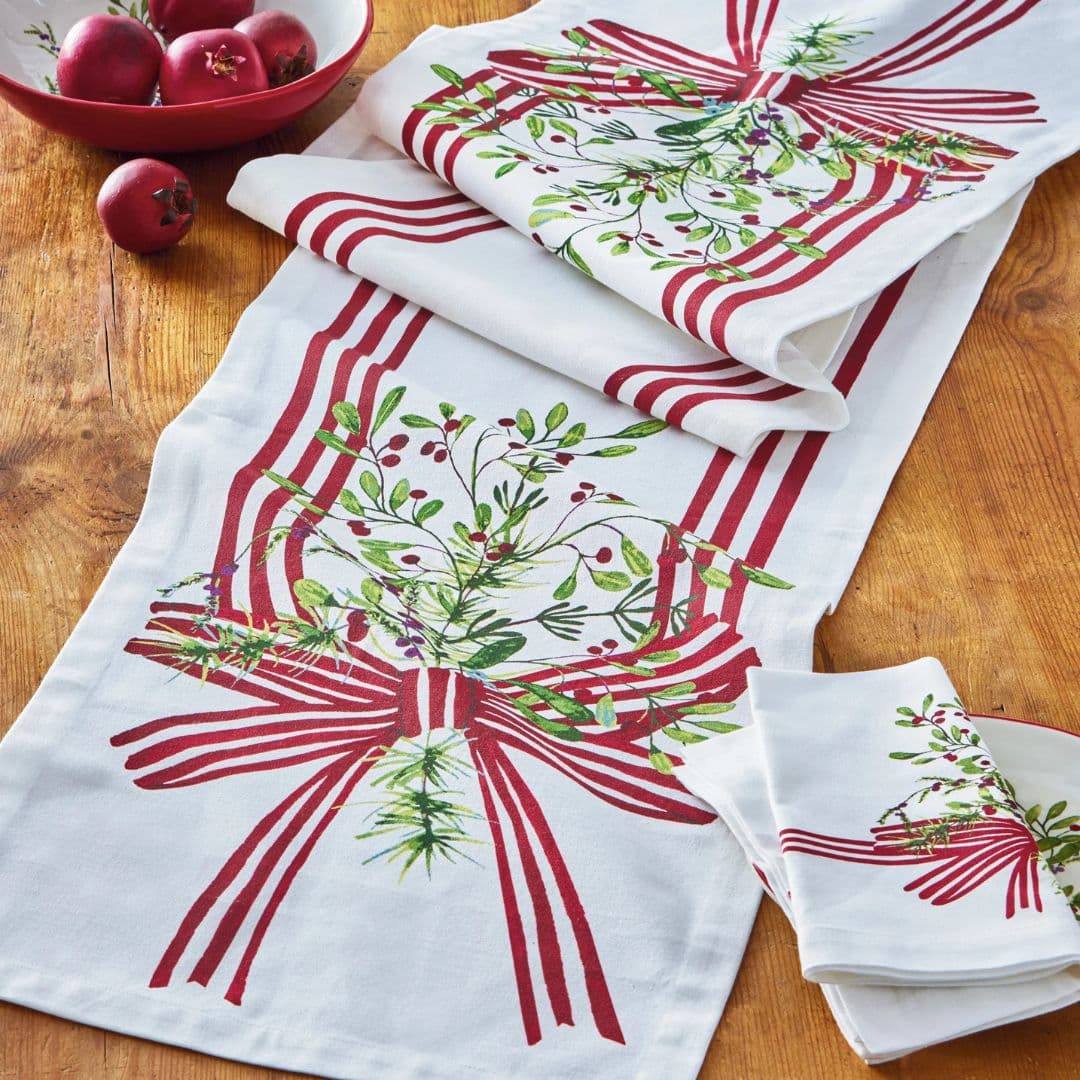 Winter Berries Table Runner, 90" | tag