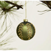 3" Beaded Leaf Glass Ornament – Forest Green by Ivory & Olive