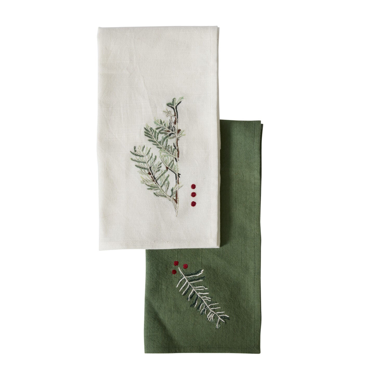 Alpine Embroidered Linen Napkins – Set of 4 by Ivory & Olive