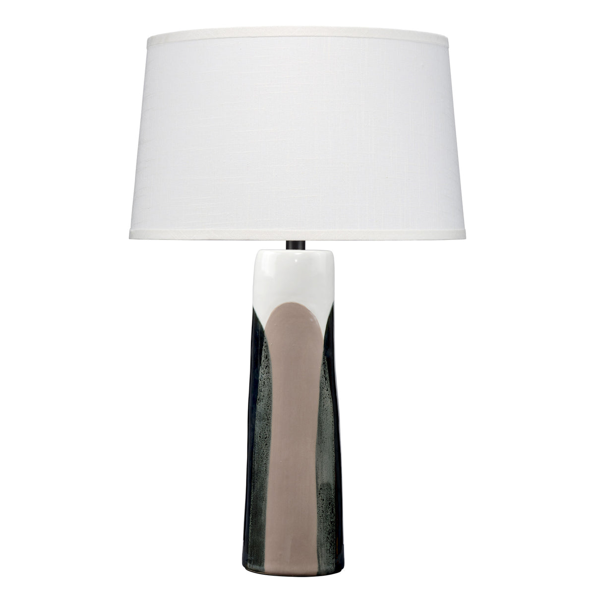 Yukon Ceramic Table Lamp with Linen Shade, Black and Taupe