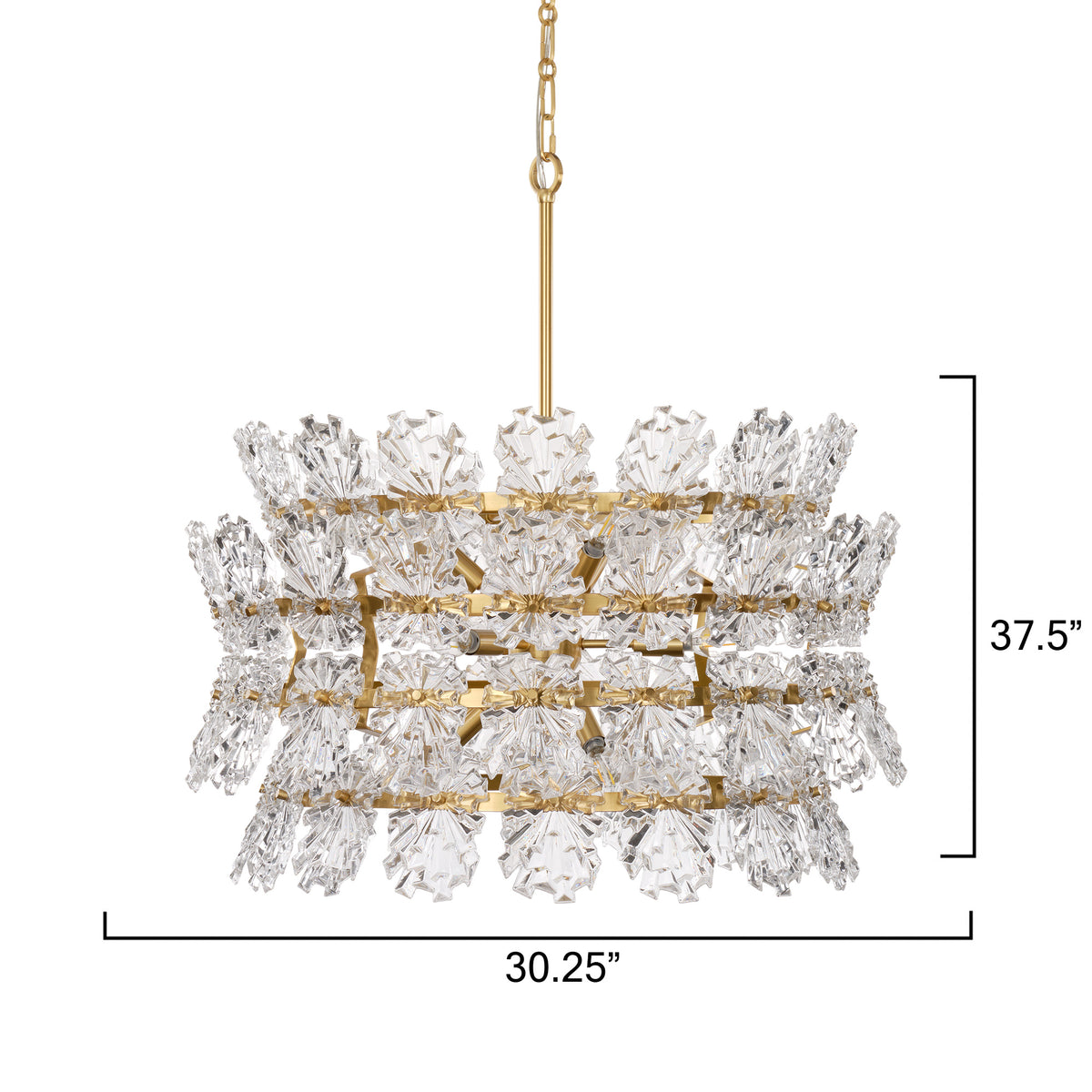 Orion 9-Light Chandelier, Clear Molded Glass