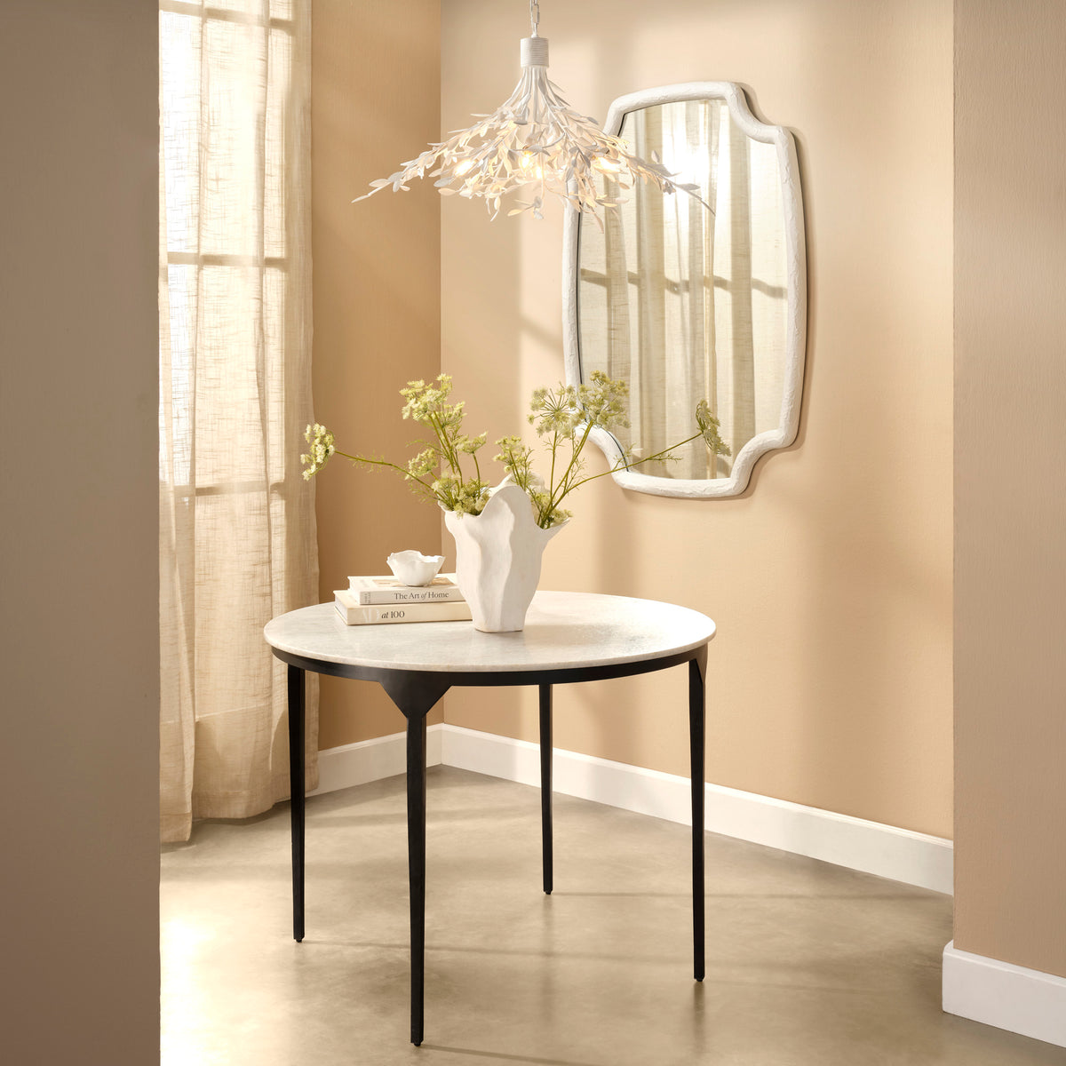Arbor 4-Light Chandelier, Textured White Plaster