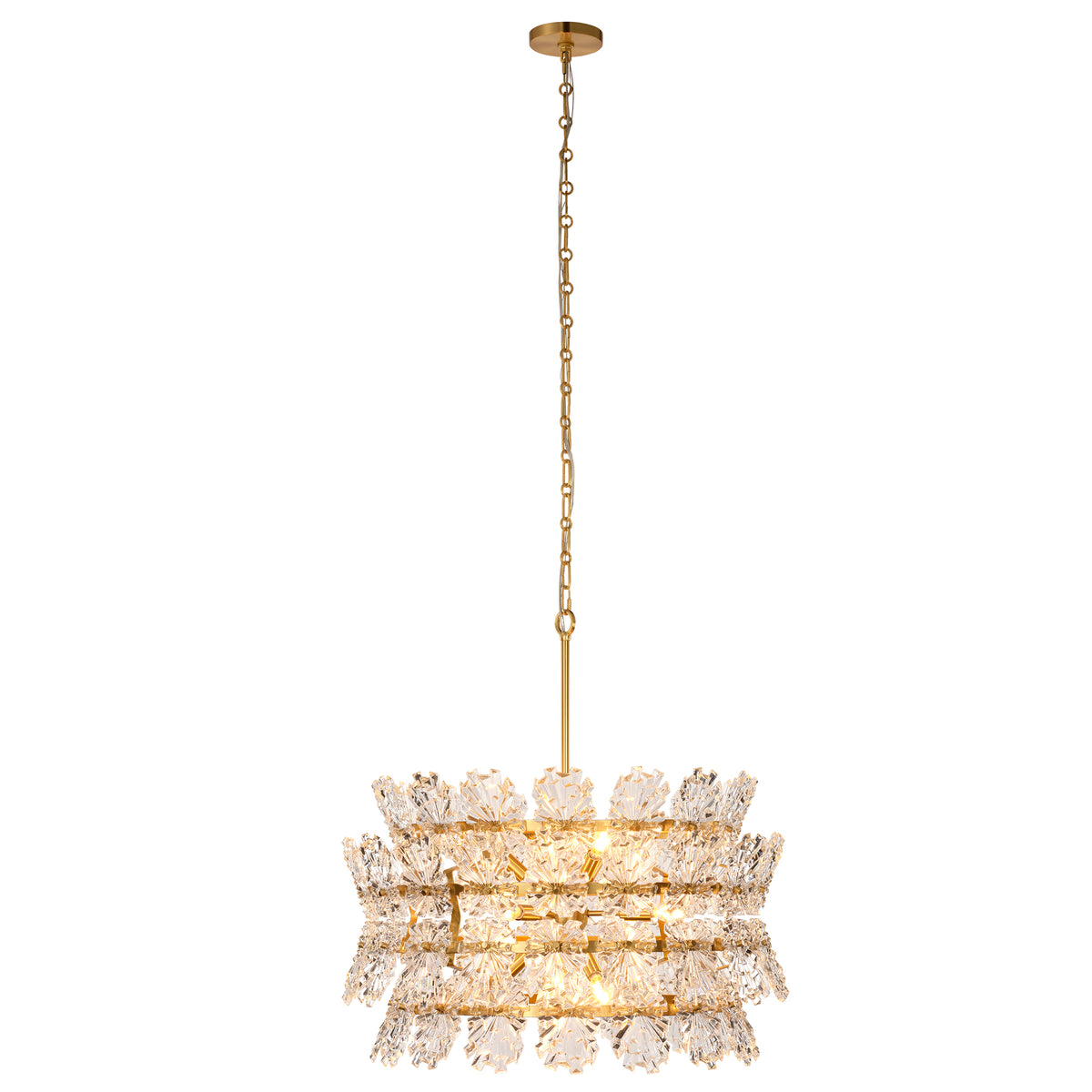 Orion 9-Light Chandelier, Clear Molded Glass