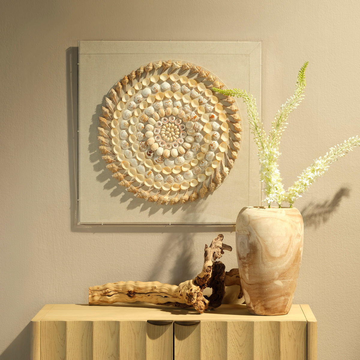 Outer Banks Wall Art, Cream and Natural Shell