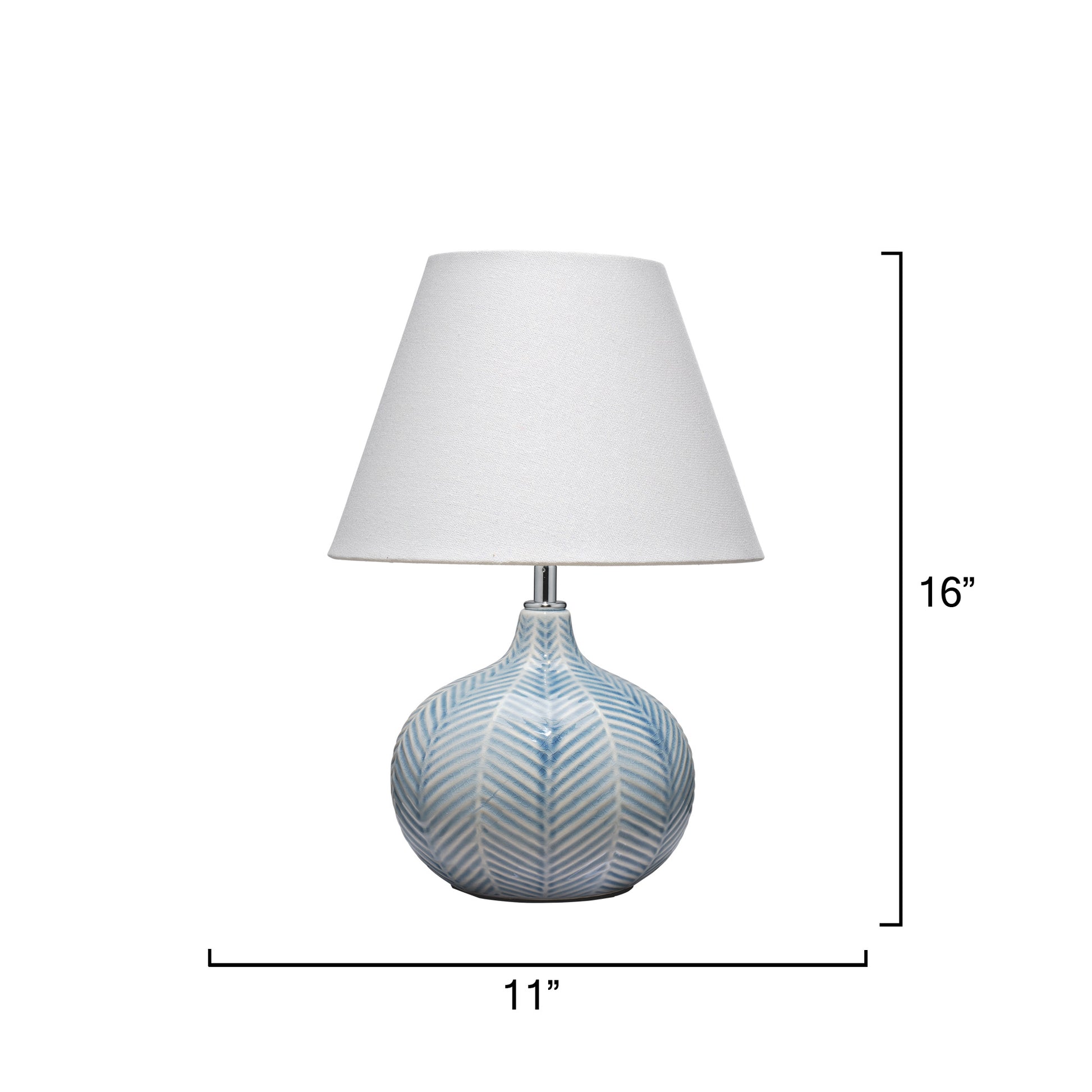 Fern Ceramic Table Lamp with Linen Shade