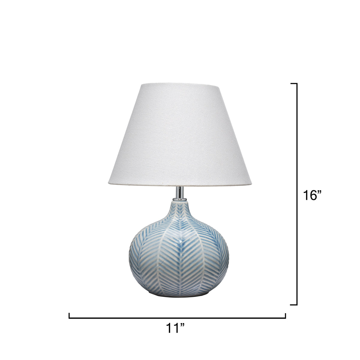 Fern Ceramic Table Lamp with Linen Shade