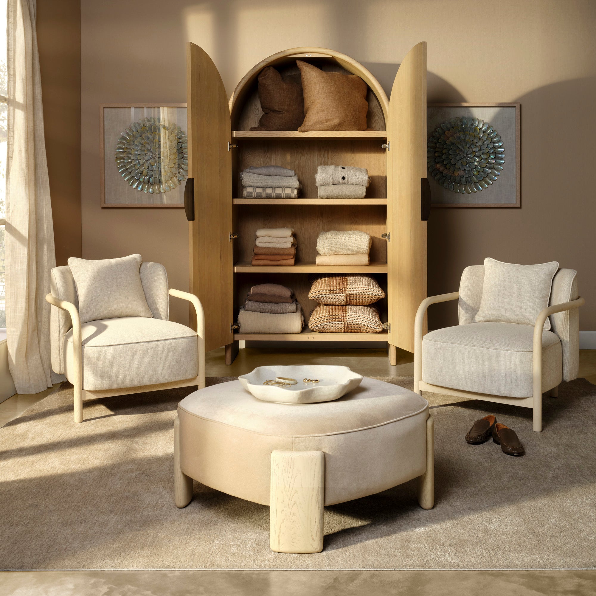 Finley Fluted Arched Cabinet