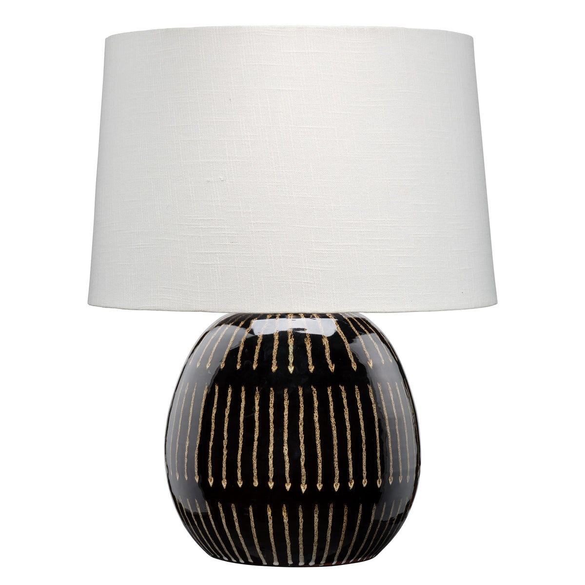 Sierra Ceramic Table Lamp with Linen Shade, Carbon Black