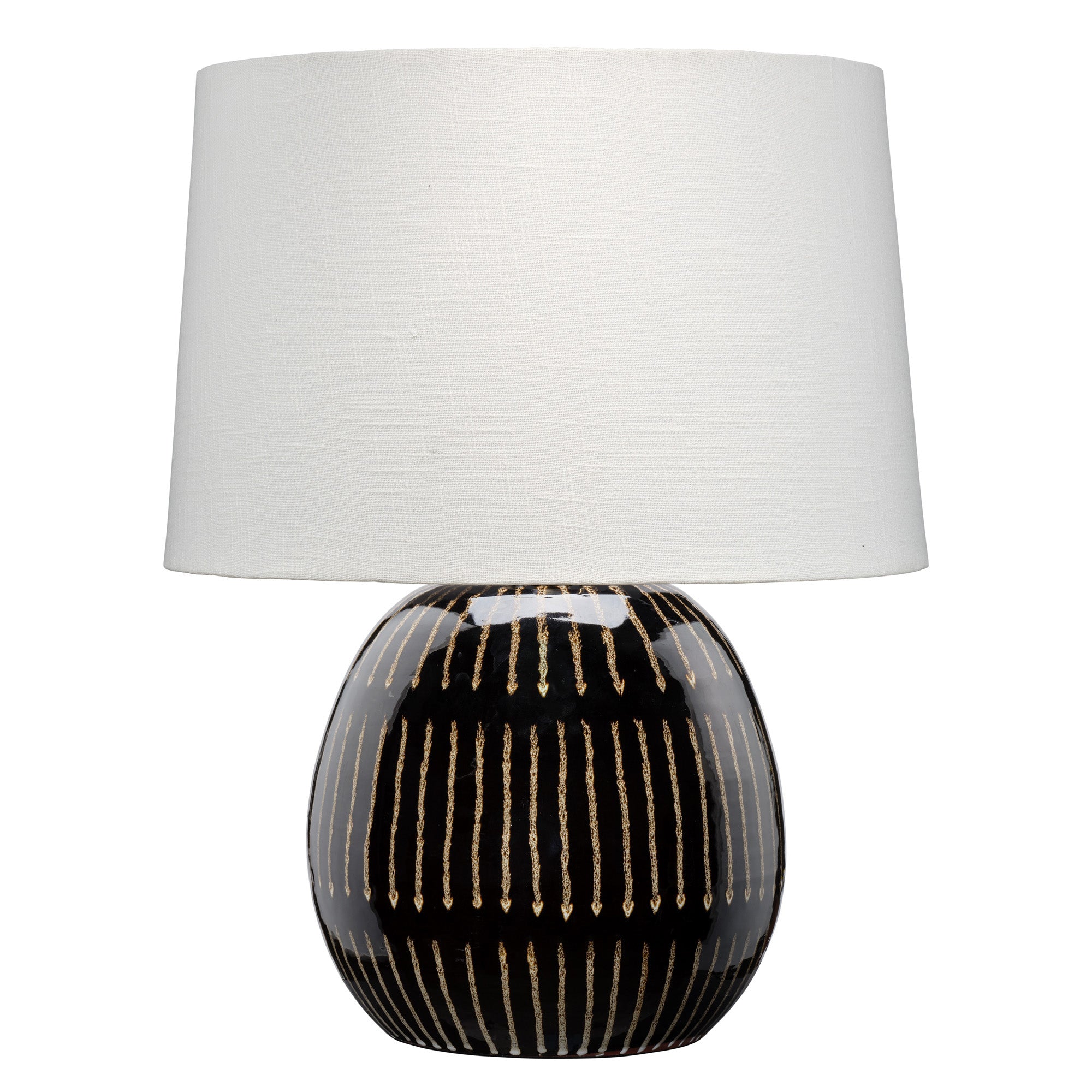 Sierra Ceramic Table Lamp with Linen Shade, Carbon Black