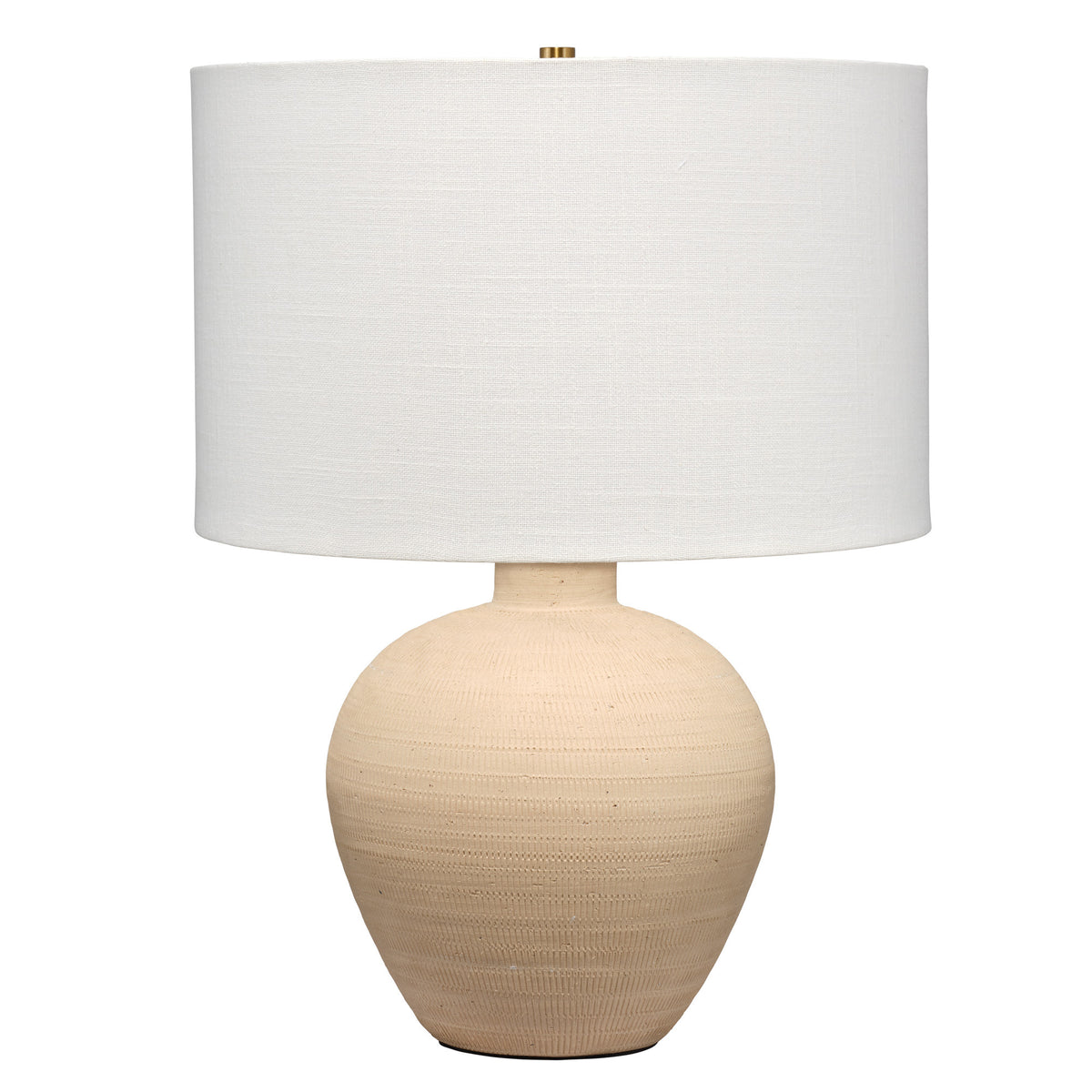 Macaroon Ceramic Table Lamp with Linen Shade, Toasted Cream