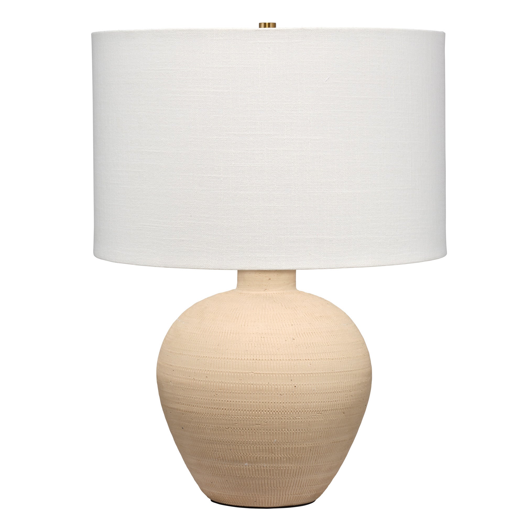 Macaroon Ceramic Table Lamp with Linen Shade, Toasted Cream