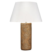 Etta Porcelain Table Lamp with Linen Shade, Caramel Brown