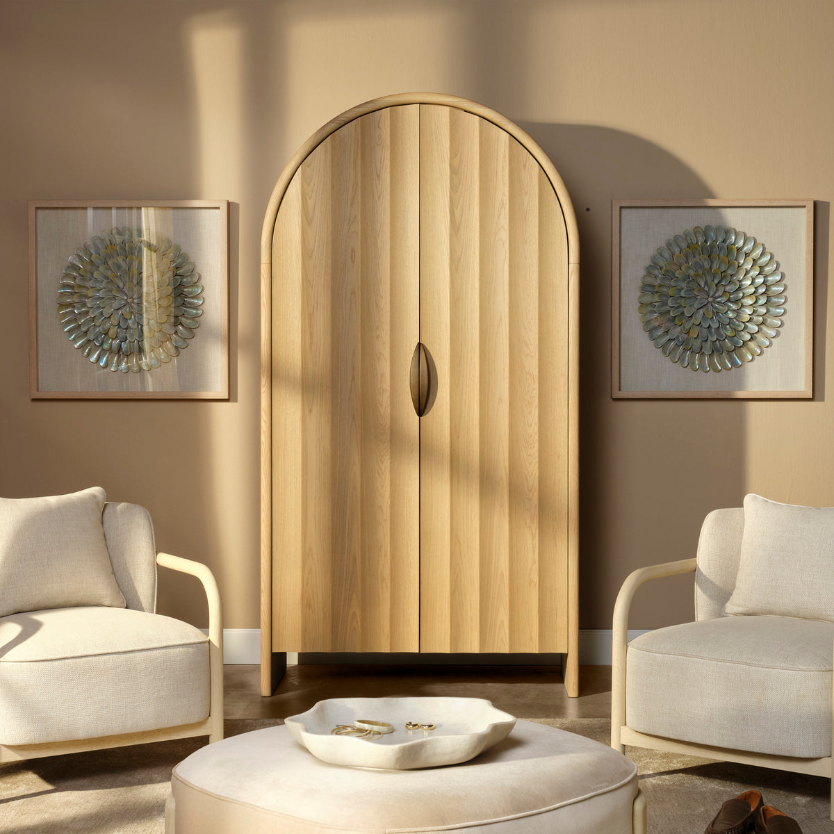 Finley Fluted Arched Cabinet