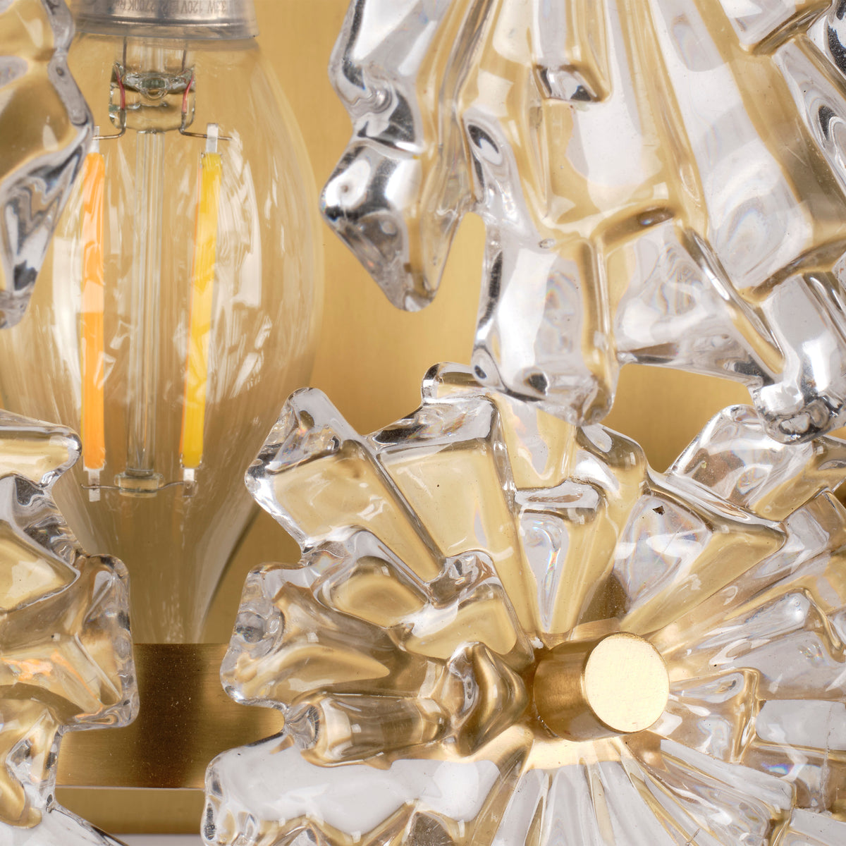 Orion 2-Light Wall Sconce, Clear Molded Glass