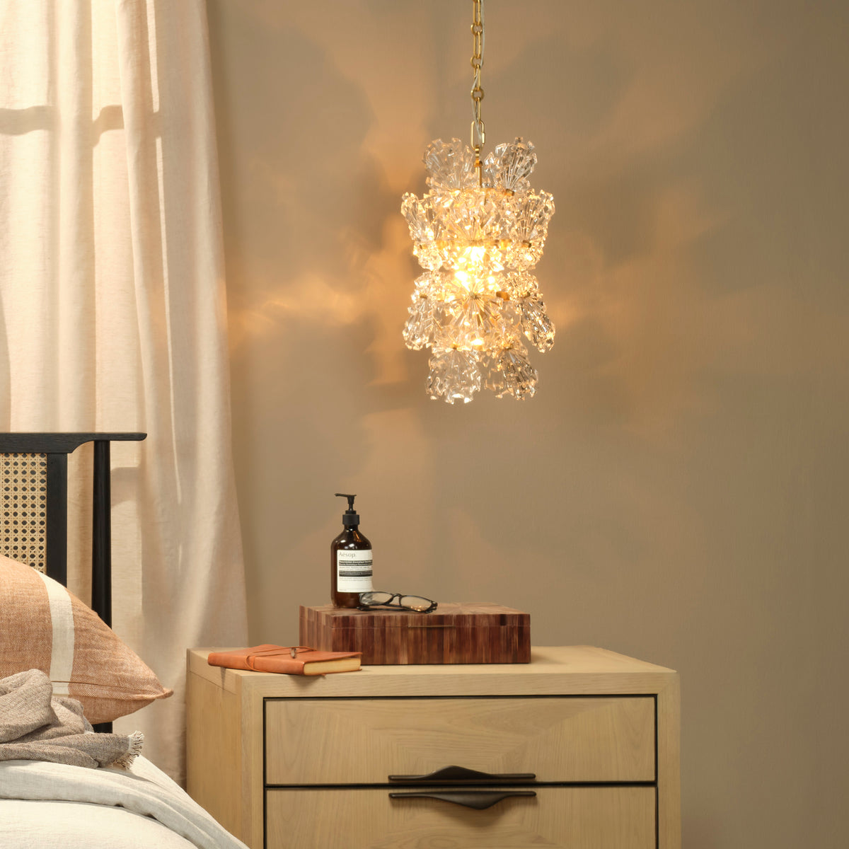 Orion 1-Light Pendant, Clear Molded Glass