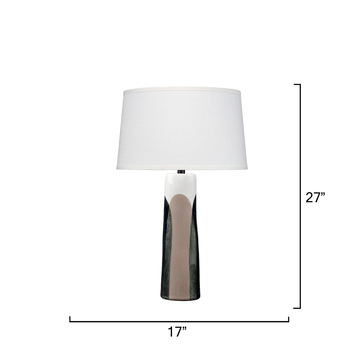 Yukon Ceramic Table Lamp with Linen Shade, Black and Taupe