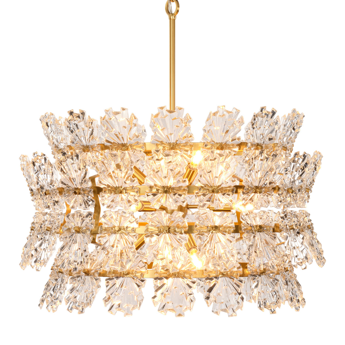 Orion 9-Light Chandelier, Clear Molded Glass
