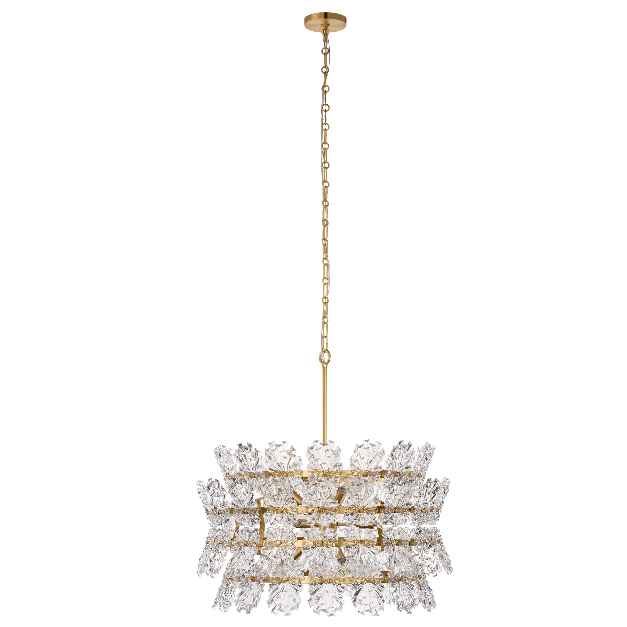 Orion 9-Light Chandelier, Clear Molded Glass