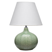 Fern Ceramic Table Lamp with Linen Shade