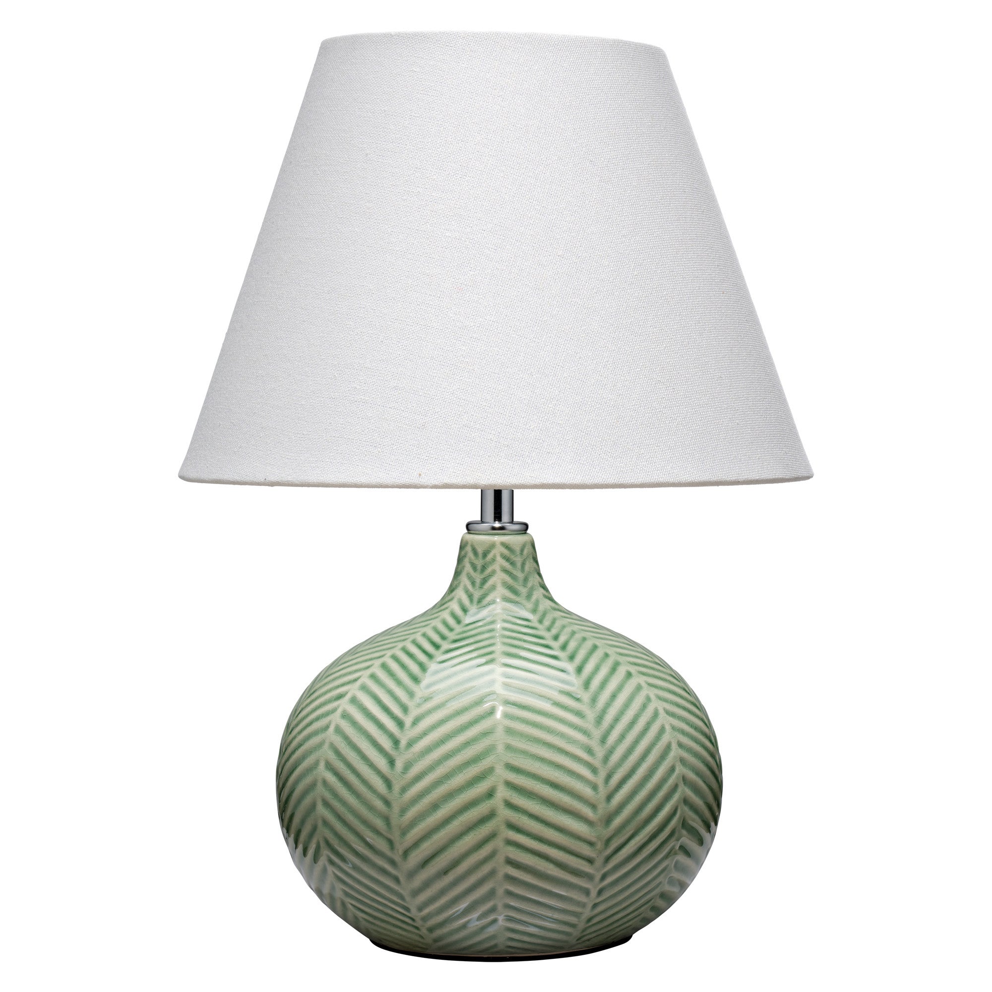 Fern Ceramic Table Lamp with Linen Shade
