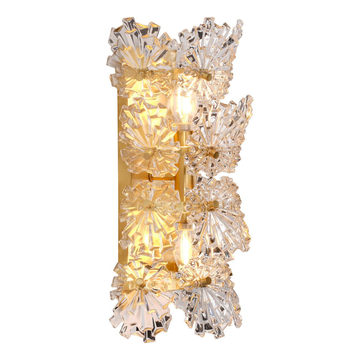 Orion 2-Light Wall Sconce, Clear Molded Glass