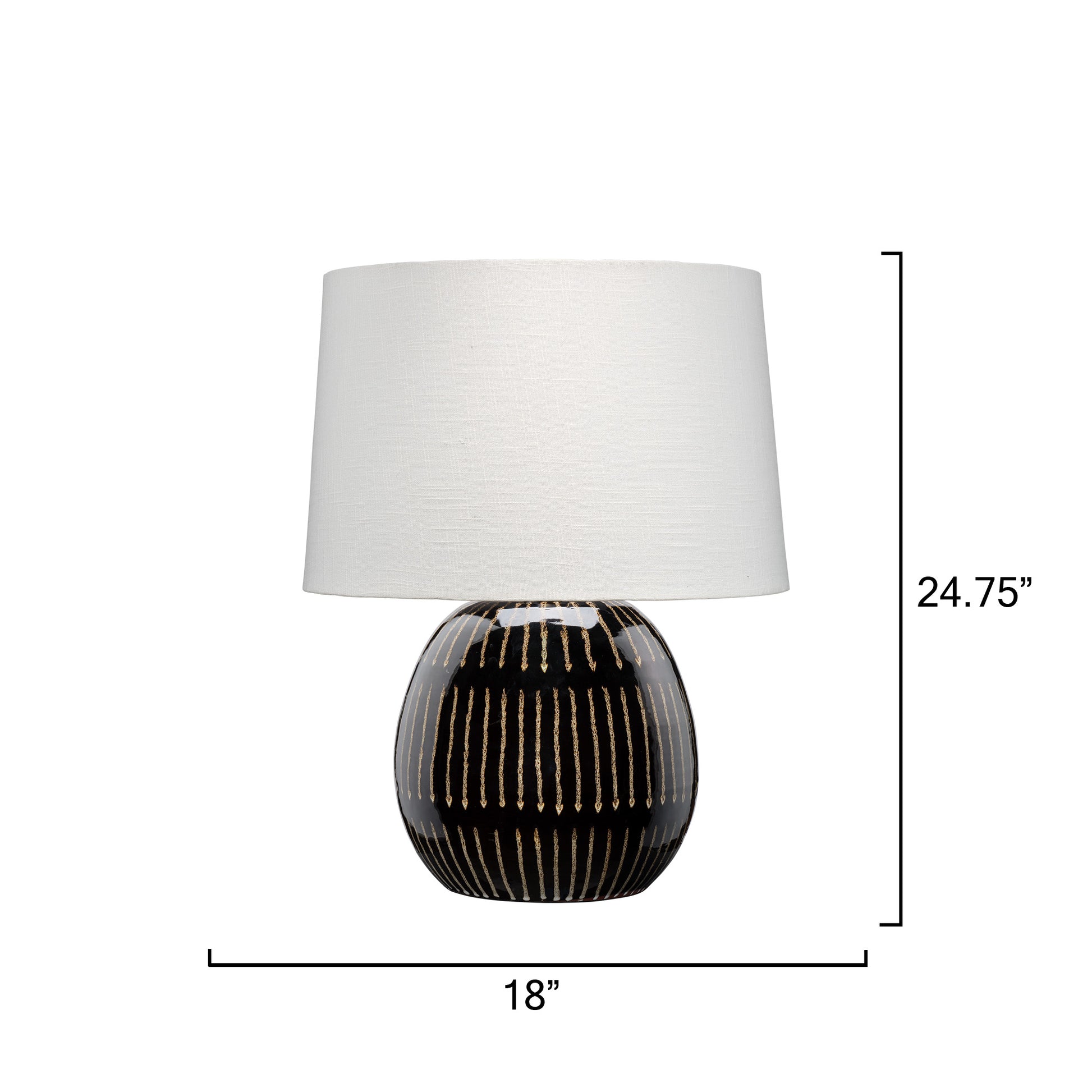 Sierra Ceramic Table Lamp with Linen Shade, Carbon Black