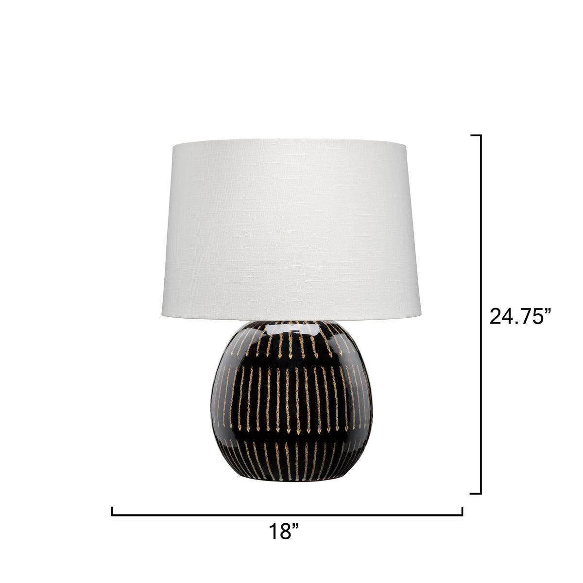 Sierra Ceramic Table Lamp with Linen Shade, Carbon Black