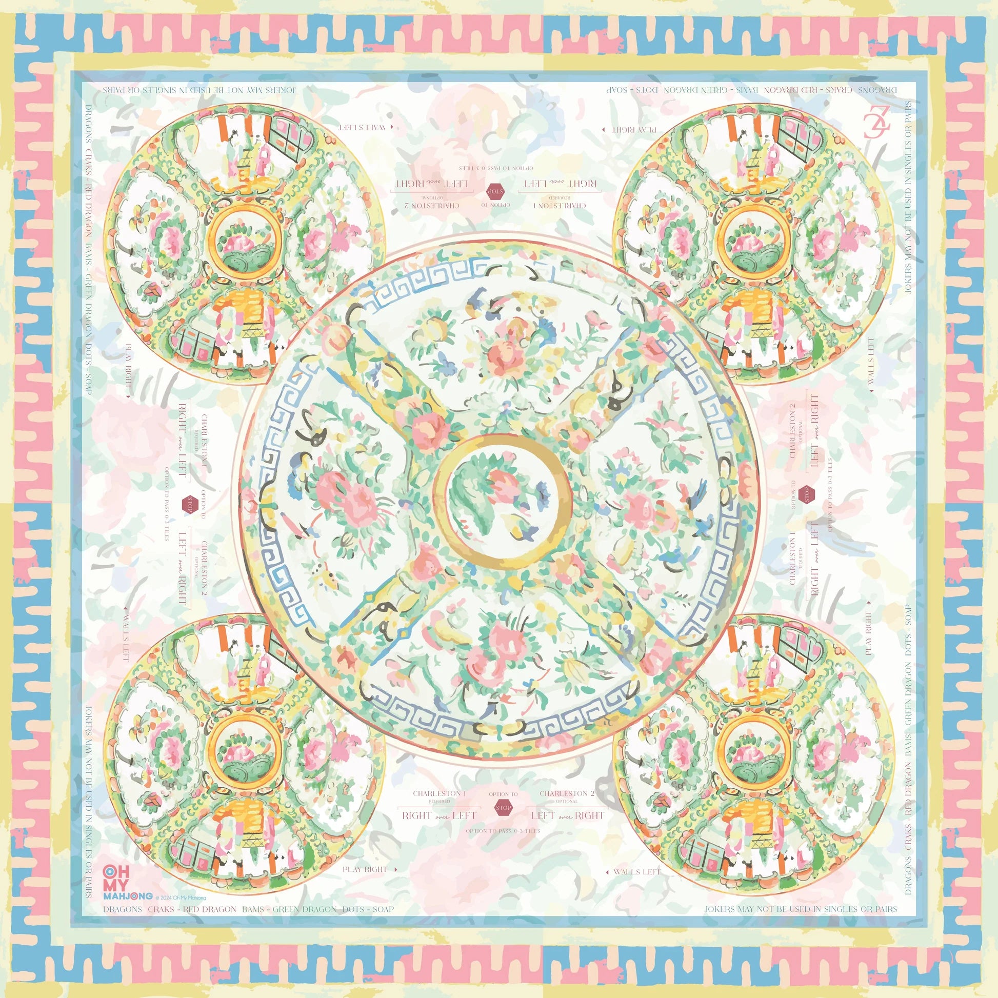 Imperial Mahjong Mat – 33" x 33" by Oh My Mahjong
