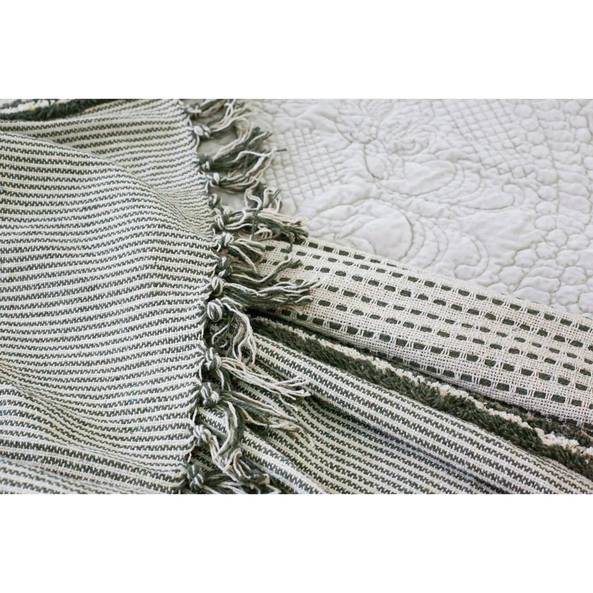 Jagger Oversized Throw – Ivory/Moss | Pom Pom Home by Pom Pom Home